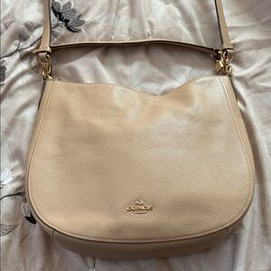 Coach Beige Leather Shoulder Bag
